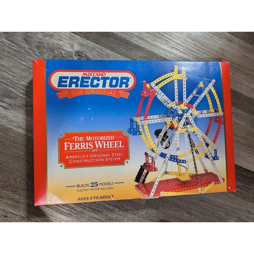1994 Meccano Erector 8256 Motorized Ferris Wheel 25 Models Set